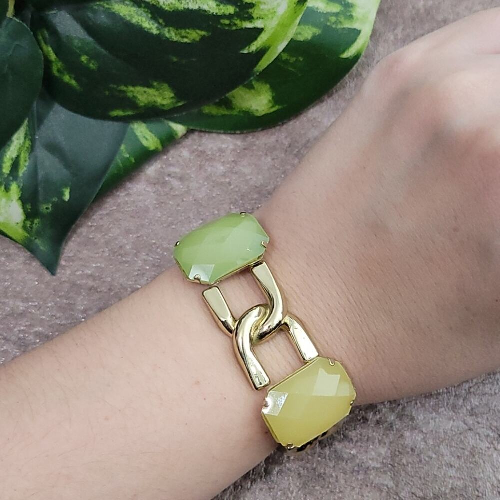 G by Gennaro gold toned faceted crystal bracelet NEW